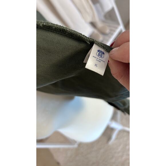 Route 66 Women's Size XL Olive Green Twill Utility Button Up Shirt #0093 - Picture 2 of 8